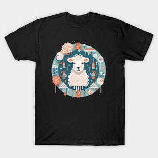 Sheep in Ornament, Love Farm Animals T-Shirt